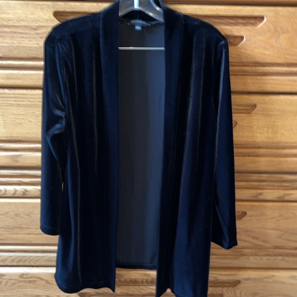 Notation Formal Jacket Black Soft Stretch Velvet … - image 2